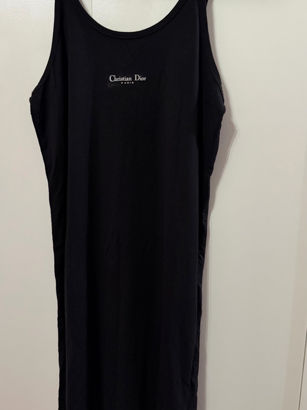 Dior Black Sleeveless Mini Dress with White Logo
